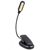 Batería Powered Flexible 1W 5 LED Clip Night Light 3 modos de brillo Tabla Lámpara para libro de lectura