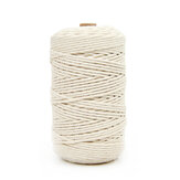 Corda de macramé torcida de algodão natural bege de 3/4//6 mm, cordão torcido à mão