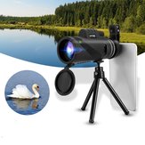 MOGE 40x60 Monocular Ultra HD Оптический Объектив Телескоп ночного видения при слабом освещении + телефонный зажим + Штатив  