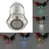 Interruptor de botón de metal impermeable con luz LED de 12 mm y 12V DC