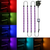 4PCS SOLMORE Tiras de LED USB RGB impermeáveis de 50 cm + controle remoto para iluminação de fundo de TV e computador