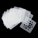 Bandeja de pintura mandala de plástico branco 13x13 cm com 16 peças e modelo de pintura vazado