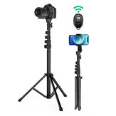 A BlitzWolf® BW-STB1 Stabil Tripod Selfie Stick vezeték nélküli távirányítóval, több szögben állítható, hordozható profi selfie stick telefonokra, fényképezőgépekre, gyűrűfényűkre