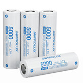 4 baterías de iones de litio sin protección Astrolux® C2150 de 5000 mAh y 3,7 V, de alto rendimiento y recargables con celda de litio para linternas Nitecore Lumintop Fenix Olight y juguetes RC.