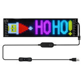 Painel de pixel de matriz LED rolante, letreiros LED brilhantes flexíveis, sinal de LED para carro USB 5V com controle por aplicativo Bluetooth e display colorido