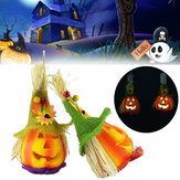 Espantalho de abóbora fofo de Halloween LED Decoração de casa assombrada de festa leve 