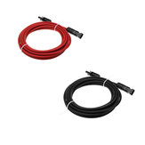 1 Pár Fekete + Piros 5M AWG12 MC4 Csatlakozó Kábel Hosszabbító Szerelési Kábel Napkollektorhoz