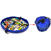 Caixa azul organizador tapete brinquedo esteira do jogo saco de armazenamento 150cm crianças brinquedos portáteis 
