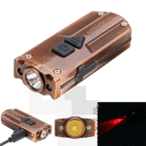 Astrolux K1 Bronze XP-G3 350LM Chaveiro Mini LED de Aço Inoxidável com USB Coleção de Presentes Edição Especial