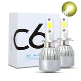 C6 COB LED H4 H7 Autolampen 3000K goldgelbe Glühbirnen H1 9005 9006 Nebelscheinwerfer 72W 7600LM