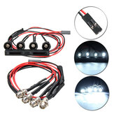 WPL C14 C24 1/16 2.4G Rc Autó DIY Alkatrészek 4 Fehér LED Fényszóró Készlet Fém Lámpa Kupakkal