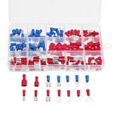 140 stuks 15 vierkanten geassorteerde geïsoleerde elektrische draadterminal krimpkabel connector schoppen kit