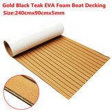 240cmx90cmx5mm Gold With Black Lines Marine Flooring Faux Teak EVA Foam Boat Decking Sheet
