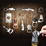 KC-SCO2 Multi-shape Creative Stainless Steel Beer Bottle Opener Portable Mini Key Chain Ring