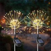 2PCS Solar Powered 105LED Starburst Fireworks Fairy String Landscape Light Christmas Outdoor Decor
