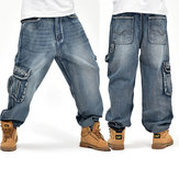 Loose Plus Size 30-46 Hip-Hop Men Fashion Big Size Jeans Pop Skateboard Pants