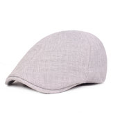 Unisex Cotton And Linen Beret Caps Forward Caps Outdoor Travel Hats Solid Berets