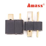 Amass AM-1015 T Plug Conector Negro macho y hembra 1 par