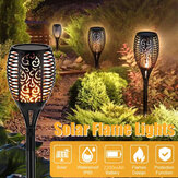 12/33/51/96 LED-es napelemes lámpa kerti táborozáshoz, vízálló villogó láng effekttel