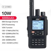KSUN X-UV98D 10W Rádiótelefon Teljes képernyős GPS helyzetjelző Kézben hordozható, sokfunkciós kültéri walkie-talkie
