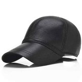 الرجال حقيقية جلد الغنم قبعة بيسبول الصلبة الأسود للتعديل الرياضة قناع القبعات