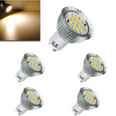 5X GU10 6.4W 16 SMD 5630 LED 温かい白いスポット電球 185-265V