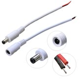 White Male/Female DC Power Connector Cable Plug Wire for CCTV Strip Light