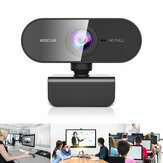Webcam Full HD 1080P com foco automático e microfone para transmissão USB em PCs e laptops