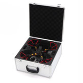 Aluminum Hard Tool Box Carrying Case Foam Portable for 250mm FPV Racing Drone w/ Propeller Protection Ring RadioLink T8FB Flysky I6 I6X I6S Remote Control Transmitter