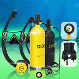 DIDEEP X5000 Plus 2L Scuba Diving Tank Snorkeling Air Oxygen Cylinder Underwater Equipment with Vest Bag Glasses Long Pressure Gauge Kit