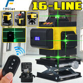 Niveau laser rotatif 360° FASGet à 16 lignes à faisceau vert 4D Outil de mesure automatique