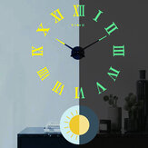 Horloge murale lumineuse DIY à chiffres romains de 27/37/47 pouces en acrylique, horloge murale 3D sans perçage, décoration pour salon