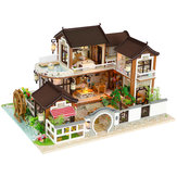 Набор для сборки кукольного домика-миниатюры с мебелью и светодиодным освещением для детей на день рождения или Рождество