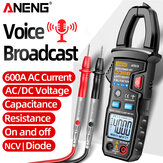 Multímetro de pinça ANENG AT619 de transmissão de voz digital para profissionais de AC/DC, amperímetro e testador de corrente para eletricista