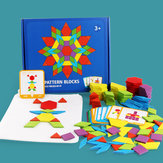 155-teiliges Holzblock-Set Frühe helle Bildungs-Puzzle-Spielzeug Geometrisches Formpuzzle-Spielzeug