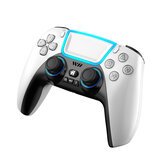 تحكم لاسلكي RALAN P03 Bluetooth لعبة بلوتوث يد تحكم لعبة مع لوحة اللمس RGB الخلفية دعم الزناد الثلاثي الأبعاد لـ PS3 PS5 لـ PS4 Android HID آبل إم إف آي Nintendo Switch