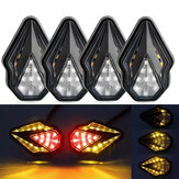 Pair 12V Diamond Shaped Dual Lights LED Motorcycle Turn Warning Waterproof Daytime Running Lamp