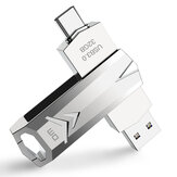 DM PD098 USB3.0 & Type-C Flash Drive Hoge-snelheid Pendrive 64GB/128GB/256GB/512GB Dual Metal Interface Geheugen USB Stick