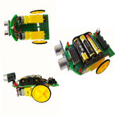 Kit DIY para carro robô inteligente D2-4 com módulo de medição ultrassônica. Tamanho da placa: 10,8 cm * 7 cm.