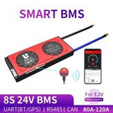 DALY BMS 8S 24V 80A 100A 120A 18650 Smart LiFePO4 Bluetooth 485 az USB készülékhez CAN NTC UART Togther Lion LiFePO4 LTO Akkumulátorok