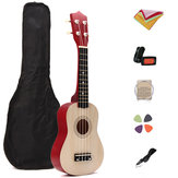 21-дюймовый укулеле из липы гавайская гитара музыкальный инструмент с настройщиком сумка