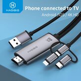 Hagibis 3-in-1 4K HD Micro USB Type-C к HDMI-кабелю Аудио Видео-кабель Телефон на ТВ/Проектор Адаптер для HUAWEI для MacBook Samsung S10 Huawei P40 Pro для iPad Pro