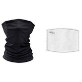 Pañuelo multifuncional gris oscuro para cabeza, cara y cuello con filtros de carbón para motociclismo y deportes al aire libre