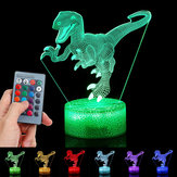 Lámpara de mesa de noche de dinosaurio en 3D con control remoto táctil, ideal para regalo, decoración del hogar y dormir