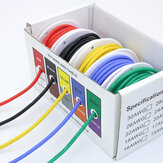 Fio e cabo de silicone flexível 5 cores em uma caixa Fio misto estanhado de alta qualidade Linha de cobre puro 20AWG/22AWG/24AWG/26AWG/28AWG