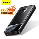 Baseus Digital Display 20000mAh 20W PD QC3.0 szybkie ładowanie powerbank dla iPhone 13 13 Mini 13 Pro Max dla Samsung Galaxy S21 Note 20 dla Xiao mi Mi 11