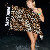 Honana WX-422 Leopard Stripe Absorbent Full Cotton Plush Beach Towels Sneldrogende badhanddoekrok 