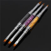 Dual-head acrílico francês unha arte Gel UV escova Pintura DIY instrumentos de manicure falsa pontas de caneta 3 cores