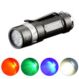 JETBEAM RRT03 8 Modes 1400LM XP-G3/219C LED+RGB Source de Lumière à 4 Couleurs Lampe de Poche Tactique Étanche IPX8 EDC + Tube d'Extension