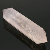 100% Натуральный розовый кварцевый кристаллический каменный пункт с двойным терминирующим стержнем для исцеления и декорирования настольной поверхности